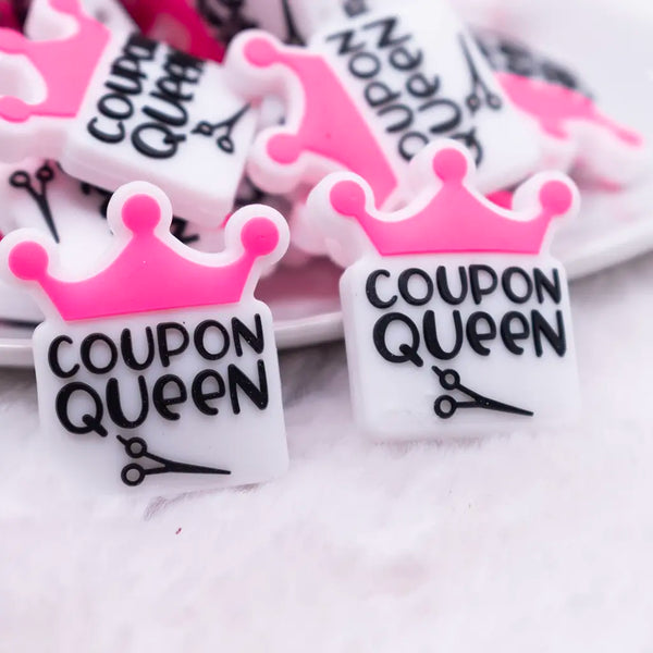 close up view of a pile of Coupon Queen silicone focal bead