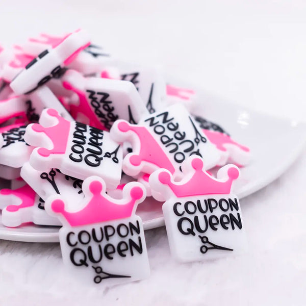 front view of a pile of Coupon Queen silicone focal bead