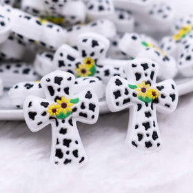 Cow Cross with Sunflower Silicone Focal Bead Accessory
