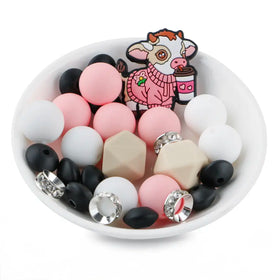 Cow Silicone Variety Bead Pack- 27 Pieces