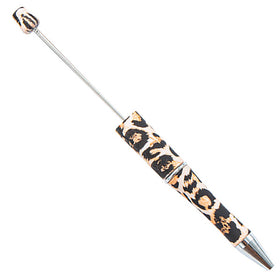 Cream Leopard DIY Plastic Beadable Pens