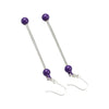 top view of a pair of dark purple Beadable Earring Bars