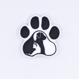 Dog and Cat Paw Print Silicone Focal Bead Accessory