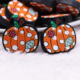 Fall Pumpkin Silicone Focal Bead Accessory - 27mm x 30mm