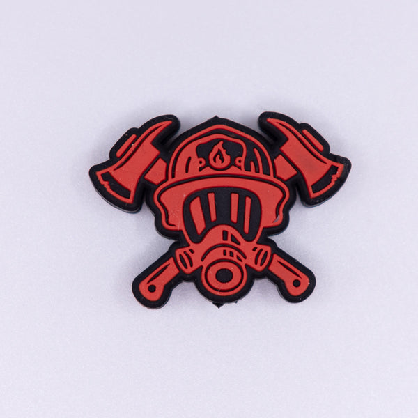 top view of a pile of Firefighter Silicone Focal Bead Accessory