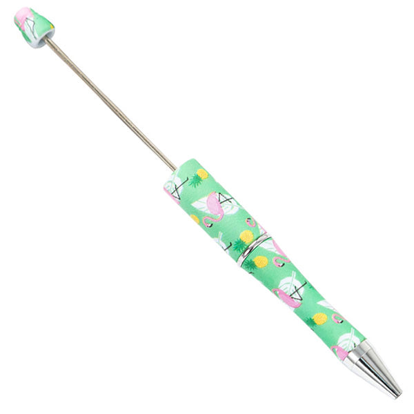top view of a flamingo print DIY Plastic Beadable Pens - The Printed Collection