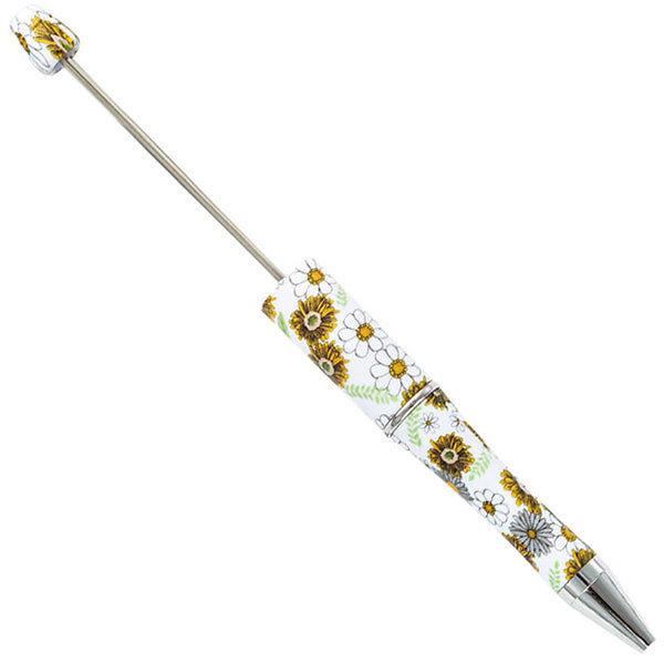 top view of a floral print DIY Plastic Beadable Pens - The Printed Collection
