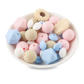 Flower Silicone Variety Bead Pack- 38 Pieces