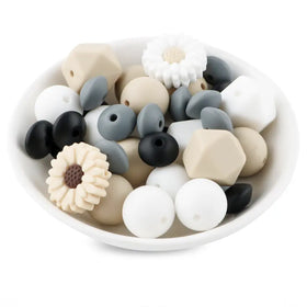 Flower Silicone Variety Bead Pack- 38 Pieces