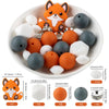 detailed view of a pile of Fox Silicone Variety Bead Pack- 27 Pieces