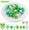 detailed view of a pile of 3D Frog Silicone Variety Bead Pack- 45 Pieces