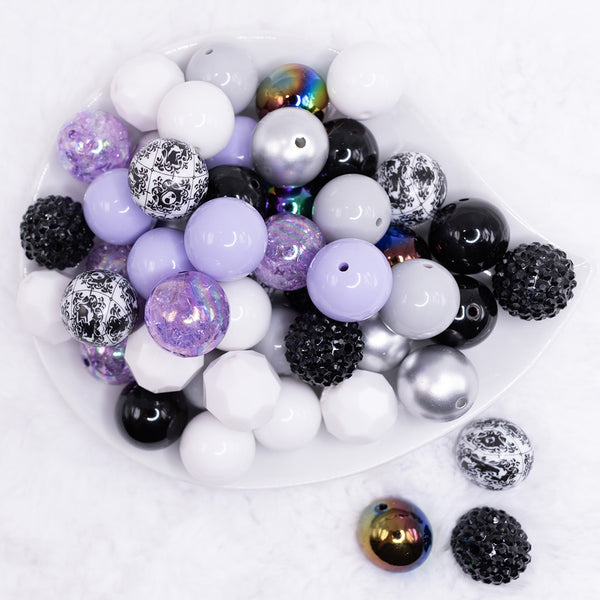 top view of a pile of 20mm Halloween Acrylic Bubblegum Bead Mix [50 Count]