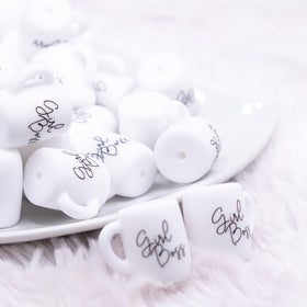 Girl Boss Coffee Cup Silicone Focal Bead Accessory