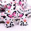 macro view of a pile of Girly Cow Silicone Focal Bead Accessory