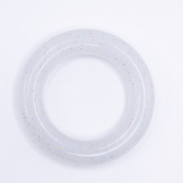 front view of a flake 40.5mm Round Ring Silicone Focal Beads Accessory