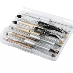 Gold and Black Mixed Beadable Pen Kit - case included - 10 pieces