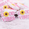 macro view of Pink Good Vibes Silicone Focal Bead Accessory
