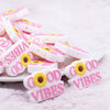 front view of Pink Good Vibes Silicone Focal Bead Accessory