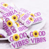 top view of Purple Good Vibes Silicone Focal Bead Accessory
