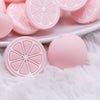 macro view of Pink Grapefruit Slice Silicone Focal Bead Accessory