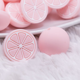 Pink Grapefruit Slice Silicone Focal Bead Accessory