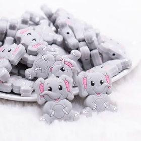 Gray Elephant Silicone Focal Bead Accessory