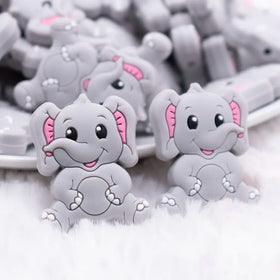 Gray Elephant Silicone Focal Bead Accessory