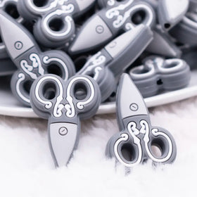 Scissors Gray Silicone Focal Bead Accessory