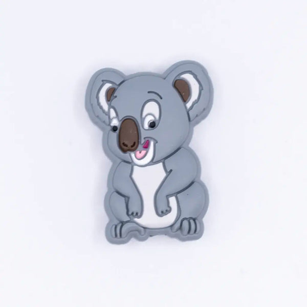 top view of a pile of Gray Koala Silicone Focal Bead Accessory