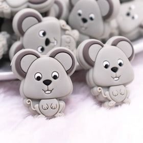 Gray Mouse Silicone Focal Bead Accessory
