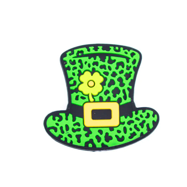 top view of a pile of Leprechaun Hat Silicone Focal Bead Accessory