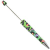 top view of a green rainbow leopard  print DIY Plastic Beadable Pens - The Printed Collection