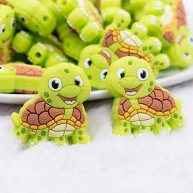 Green Turtle Silicone Focal Bead Accessory
