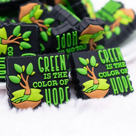 Green Is The Color of Hope silicone focal bead