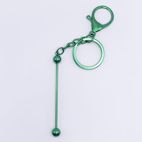Green Beadable Keychain Bars with Chain - 1 & 5 Count