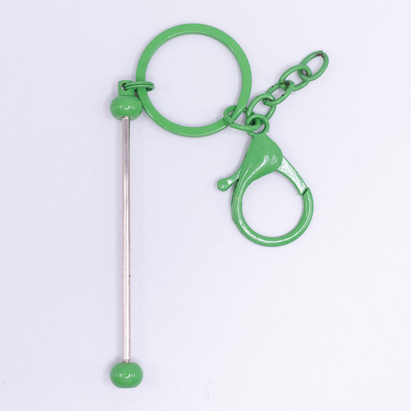top view of a Green Beadable Keychain Bars - 1 & 5 Count