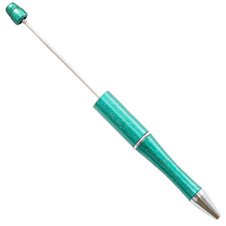top view of a green DIY Beadable Plastic Pens - The Solids Collection
