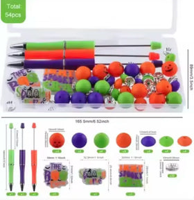 Halloween Beadable Pen Kit - 54 Pieces