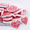 Front view of a pile of Heart with Hearts Silicone Focal Bead Accessory