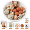 detailed view of a pile of Highland Cow Silicone Variety Bead Pack- 27 Pieces