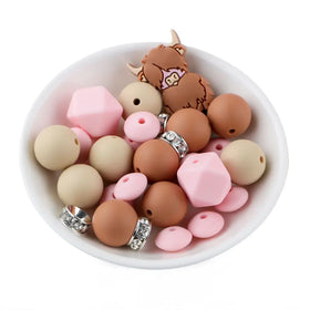 Highland Cow Silicone Variety Bead Pack- 27 Pieces