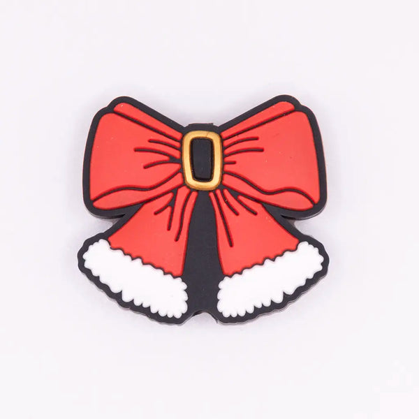 top view of a pile of Christmas Bow Silicone Focal Bead Accessory
