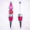 top view of Hot Pink Beadable Wine Stopper - 1 & 5 Count