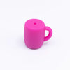 Hot pink Coffee Cup Silicone Focal Bead Accessory