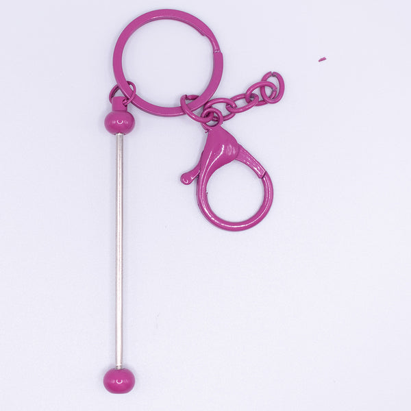 top view of a Hot Pink Beadable Keychain Bars - 1 & 5 Count