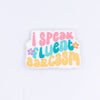 top view of a pile of I Speak Fluent Sarcasm Silicone Focal Bead Accessory