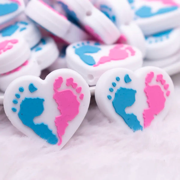 macro view of a pile of Infant foot prints Silicone Focal Bead Accessory