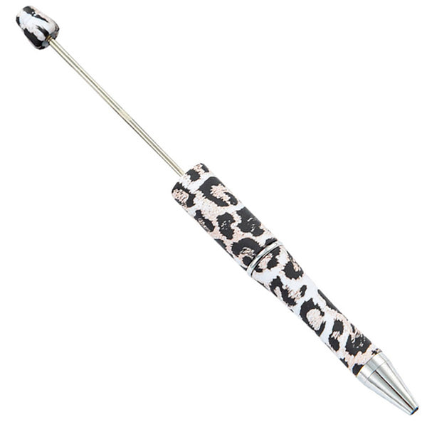 top view of a leopard print DIY Plastic Beadable Pens - The Printed Collection