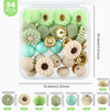 detailed view of a pile of Floral Silicone Variety Bead Pack with storage case- 34 Pieces