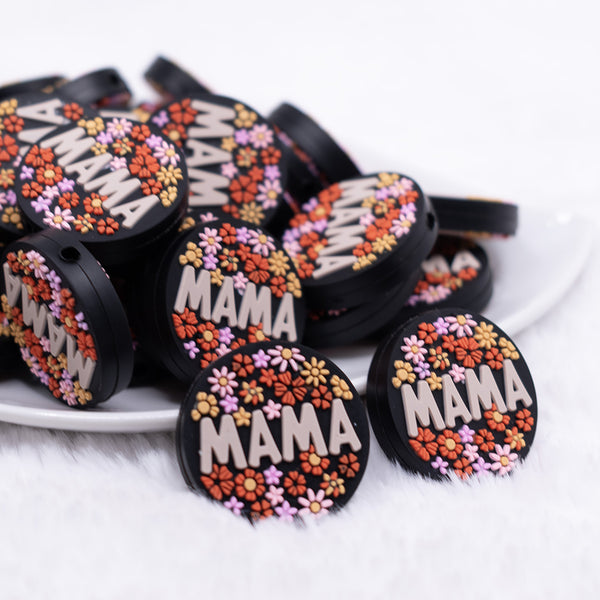 front view of a pile of Mama Silicone Focal Bead Accessory
